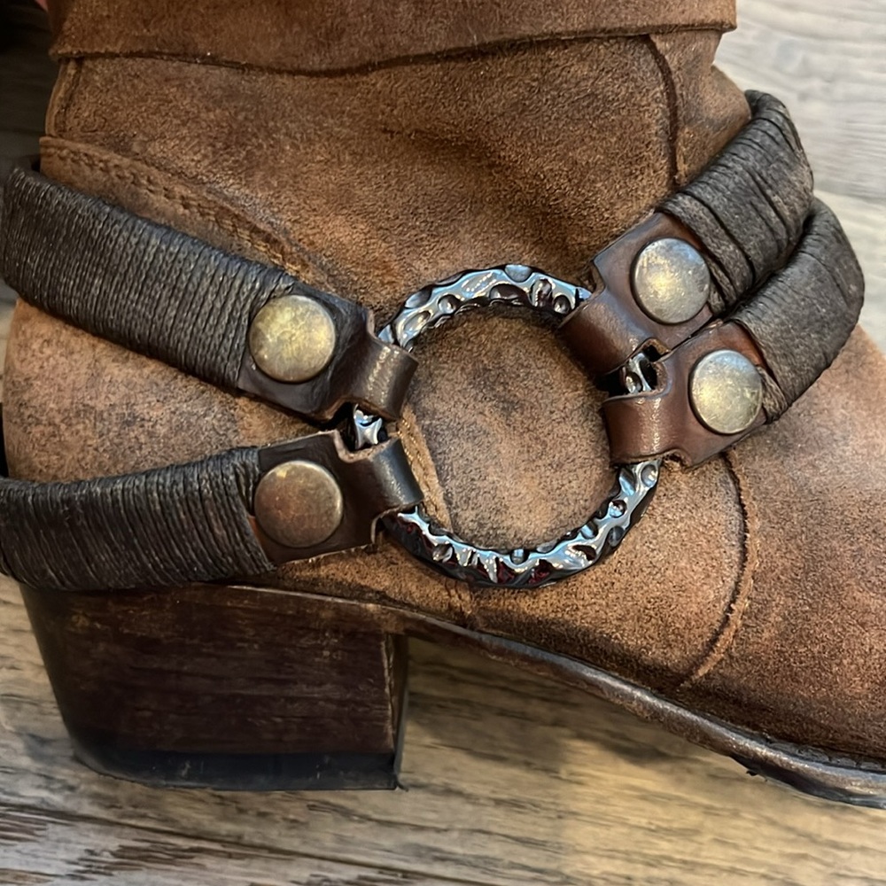 Sundance Womens Elida Burnished Brown Harness Ankle Booties Size 36 - Picture 8 of 8